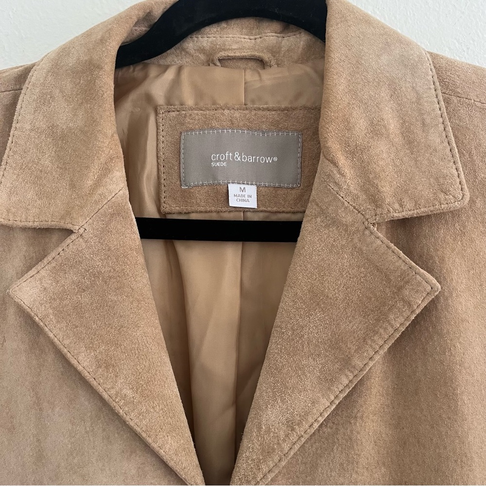 Croft & Barrow Light Brown Suede Blazer women’s Medium see details - Picture 2 of 16